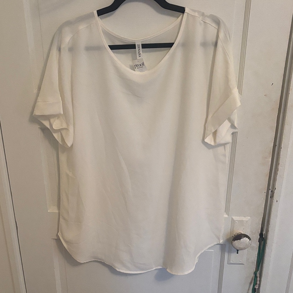 Ivory Short Sleeve Blouse